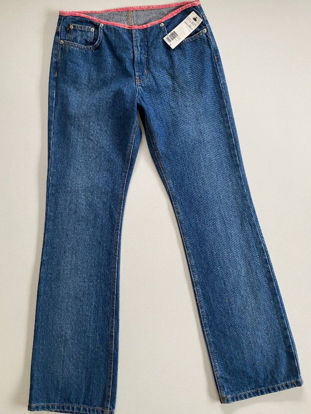 NWT Vintage Polo Jeans Co Ralph Lauren Pink Trim Straight Leg Mid Rise Jeans S 4